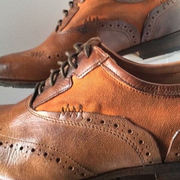 NEW ROCKPORT Parker Hill Brogue Dark Brown Leather/Canvas Shoes (Size 8.5 D) main image 4